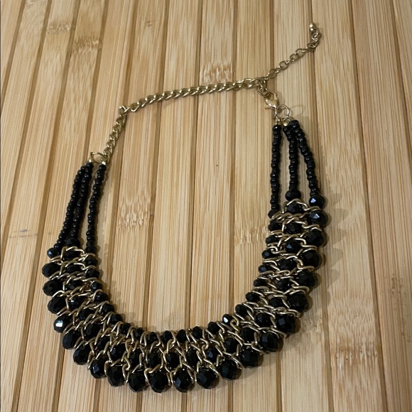 Elegant Crystal Black and Gold Statement Necklace. New with Box 📦 - Picture 1 of 6